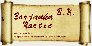 Borjanka Martić vizit kartica